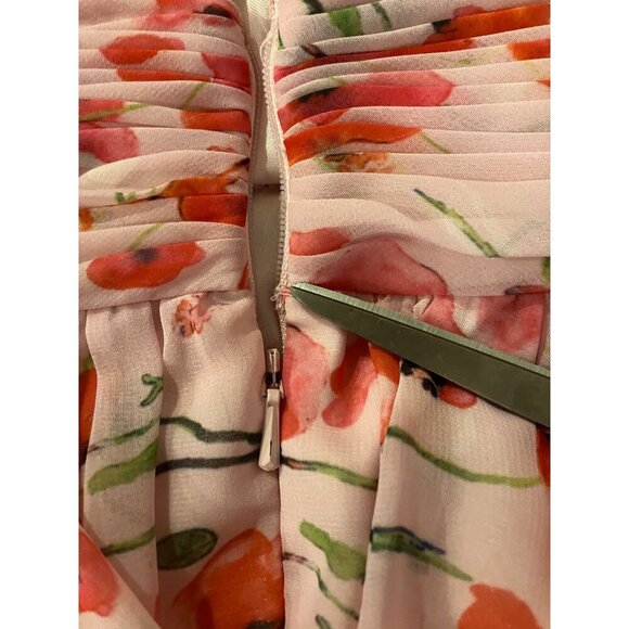 Mac Duggal Ieena Floral Gown 6 Backless Plunge Tiered Ruffled Coquette Twee - Picture 14 of 14